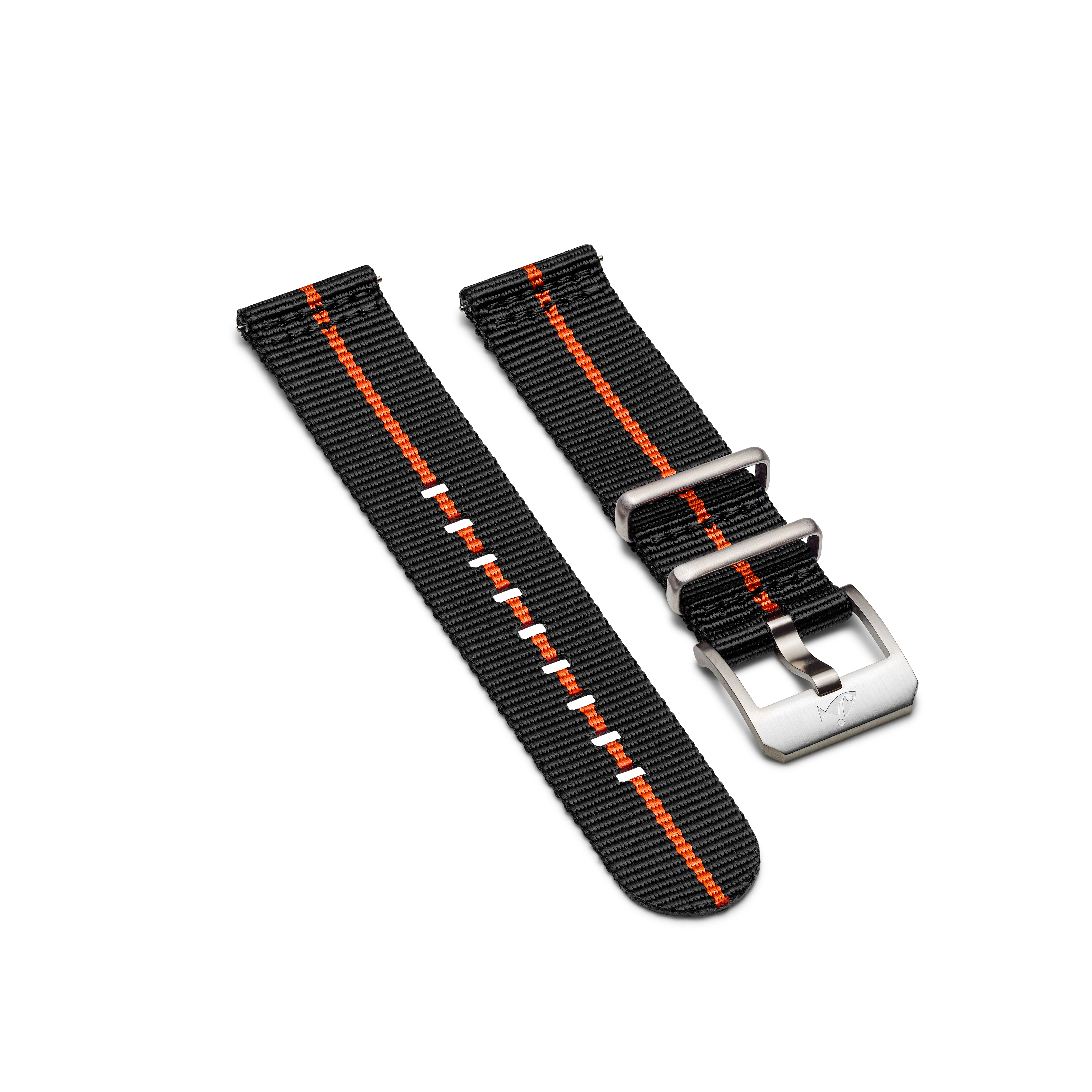 NATO strap with pin buckle Black & Orange